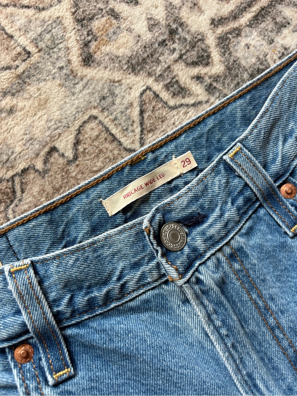 Levi’s ribcage wide leg jeans size 29 x 34 LONG western cowgirl chic - Picture 7 of 12
